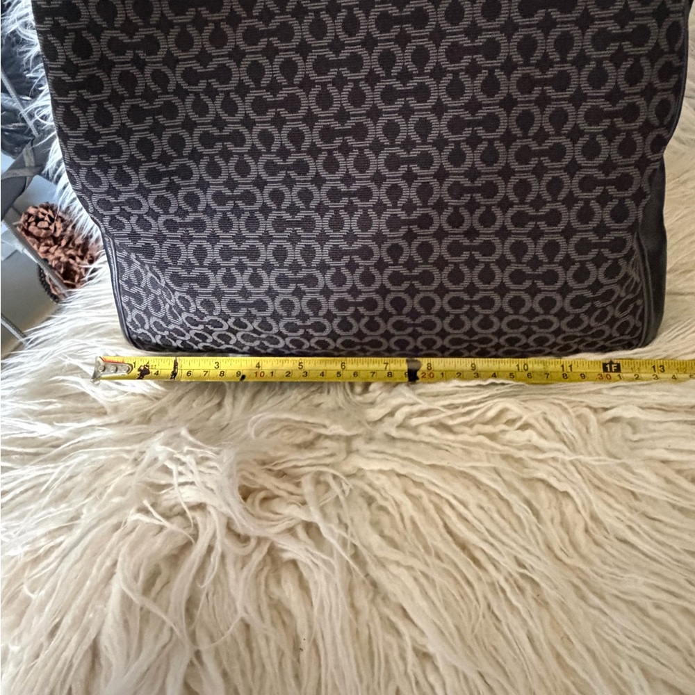 Designer-Patterned Graphite Shoulder Bag with Double Straps - Picture 12 of 13